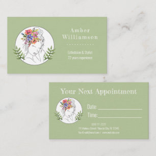 Modern Esthetician Stylist Spa Elegant Woman Appointment Card
