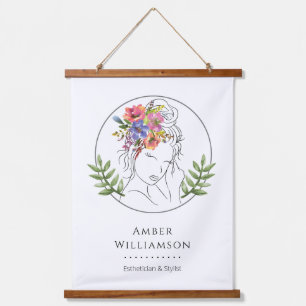 Modern Esthetician Stylist Spa Elegant Woman Hanging Tapestry