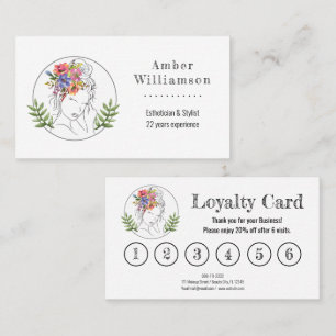 Modern Esthetician Stylist Spa Elegant Woman Loyalty Card
