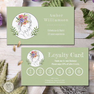 Modern Esthetician Stylist Spa Elegant Woman Loyalty Card
