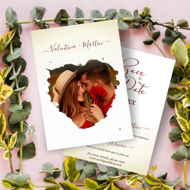 Modern Eternal Love Brustroke Photo Heart Wedding (Creator Uploaded)