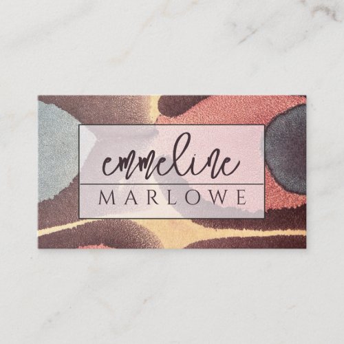 Modern Ethereal Watercolor Iridescence Business Card