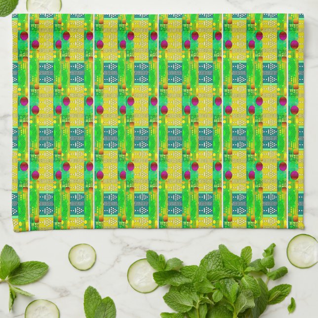 Modern Ethnic Geometric Kitchen Towel (Folded)