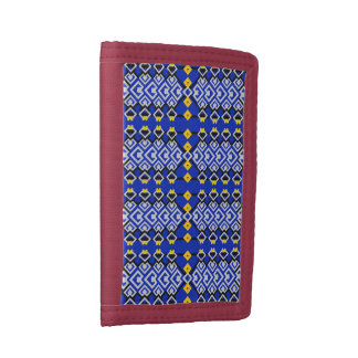 Modern ethnic geometric pattern tri-fold wallet