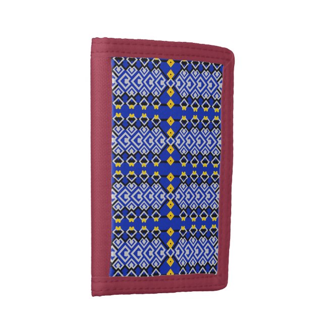 Modern ethnic geometric pattern tri-fold wallet (Side)