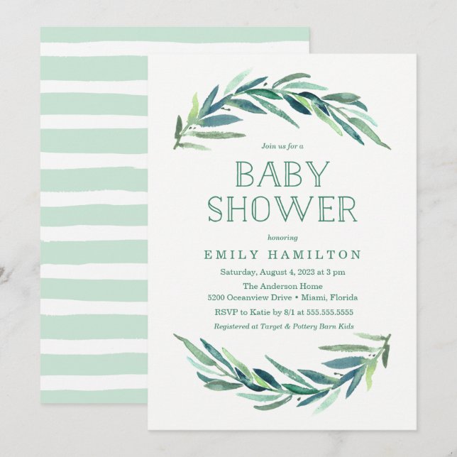 Modern Eucalyptus | Baby Shower Invitation (Front/Back)