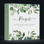 Modern Eucalyptus Botanical Bridal Shower Recipe 3 Ring Binder<br><div class="desc">Elegant Eucalyptus Botanical Bridal Shower Cookbook Recipe 3 ring binder</div>