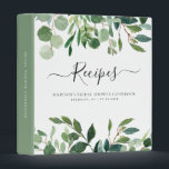 Modern Eucalyptus Botanical Bridal Shower Recipe 3 Ring Binder<br><div class="desc">Elegant Eucalyptus Botanical Bridal Shower Cookbook Recipe 3 ring binder</div>