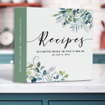 Modern Eucalyptus Botanical Bridal Shower Recipe 3 Ring Binder<br><div class="desc">A beautiful eucalyptus botanical greenery bridal shower cookbook. Personalize it with the brides name and shower date. Have guests bring their favorite recipes to share with the new bride. Designed for you by Blackberry Boulevard.</div>