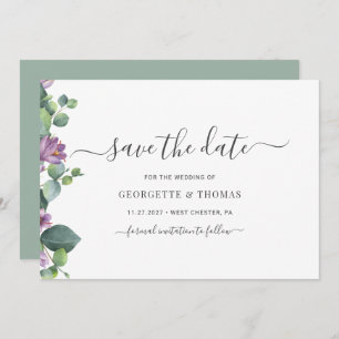 Modern Eucalyptus Botanical Script Save The Date