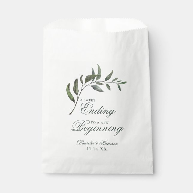 Modern Eucalyptus Botanical Wedding Favor Bag (Front)