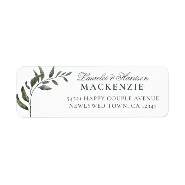 Modern Eucalyptus Botanical Wedding Label (Front)