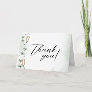 Modern Eucalyptus Brunch Champagne Baby Shower Letterpress Thank You Card