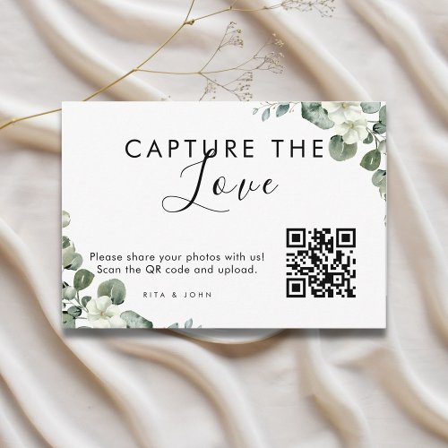 Modern Eucalyptus Capture The Love QR code  Enclosure Card