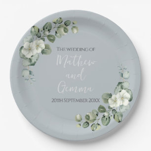Modern Eucalyptus Design Wedding 22.9 cm Paper Plates