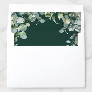 Modern Eucalyptus Emerald Green Wedding Envelope Liner