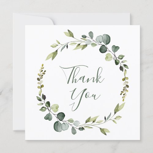 Modern Eucalyptus Eucalyptus Wreath Frame Boho Thank You Card