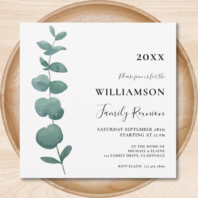  Modern Eucalyptus Family Reunion Invitation (Creator Uploaded)