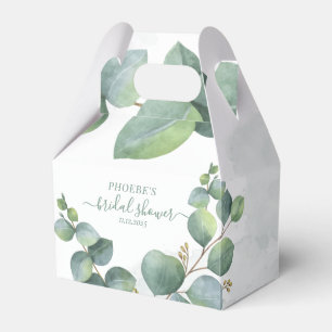 Modern Eucalyptus Floral Botanical Bridal Shower Favor Boxes