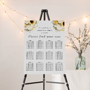 modern Eucalyptus Floral Wedding Seating Chart Foam Board