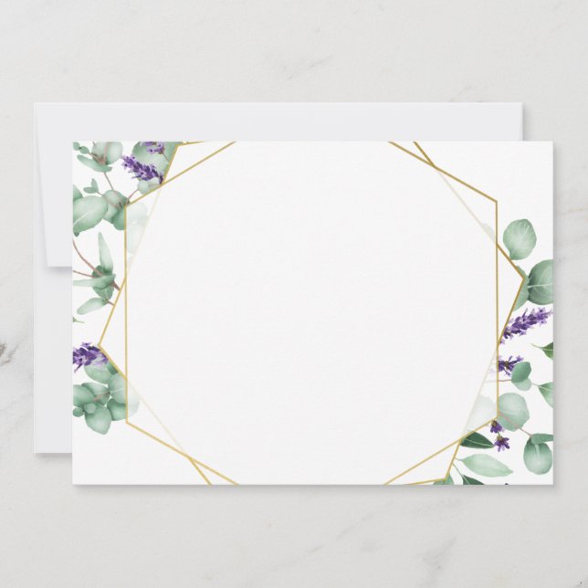 Modern Eucalyptus Foliage Geometric Frame Note Card (Front)