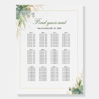 Modern Eucalyptus Foliage Greenery Seating Chart Foam Board