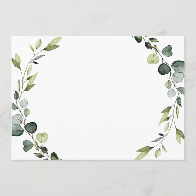 Modern Eucalyptus Foliage Wreath Frame Note (Front)