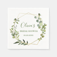 Modern Eucalyptus Geometric Frame Bridal Shower
