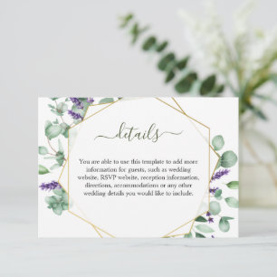 Modern Eucalyptus Geometric Frame Foliage Enclosure Card