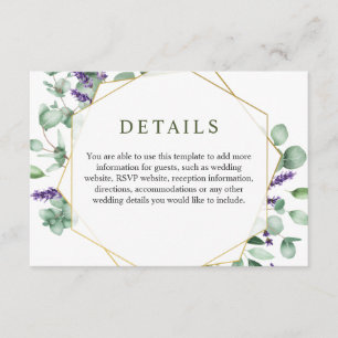 Modern Eucalyptus Geometric Frame Foliage Enclosure Card