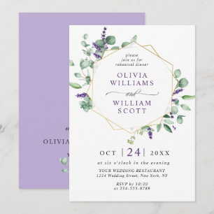 Modern Eucalyptus Geometric Frame REHEARSAL DINNER Invitation