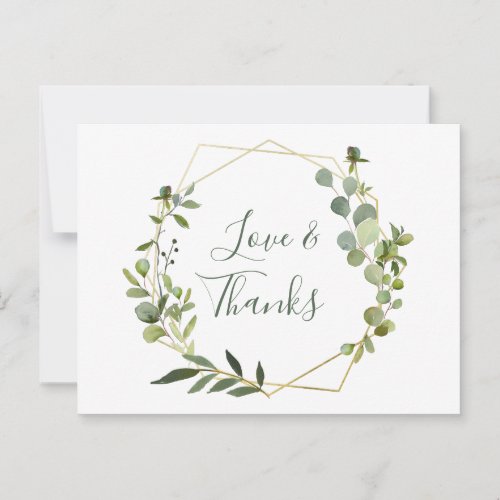 Modern Eucalyptus Geometric Frame Thank You Postcard