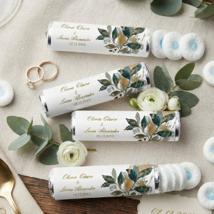 Modern Eucalyptus Gold Foil Botanical Watercolor Breath Savers® Mints