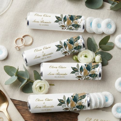 Modern Eucalyptus Gold Foil Botanical Watercolor Breath Savers® Mints