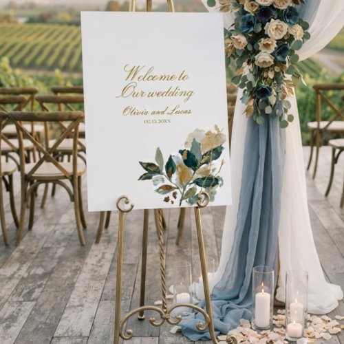 Modern Eucalyptus Gold Foil Botanical Watercolor Foam Board