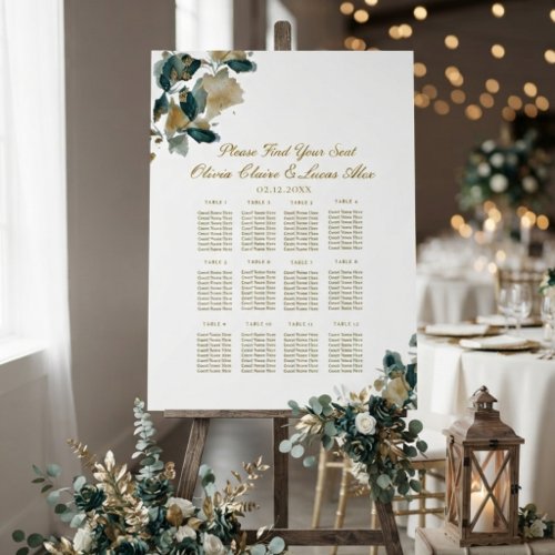 Modern Eucalyptus Gold Foil Botanical Watercolor Foam Board