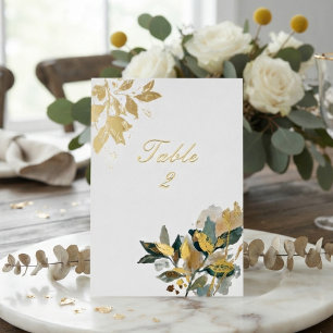 Modern Eucalyptus Gold Foil Botanical Watercolor Invitation