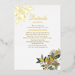 Modern Eucalyptus Gold Foil Botanical Watercolor Invitation
