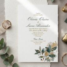 Modern Eucalyptus Gold Foil calligraphy watercolor