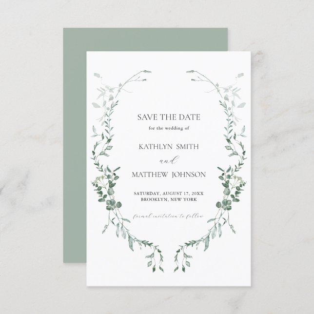 Modern Eucalyptus Greenery Elegant Garden Wedding Save The Date (Creator Uploaded)