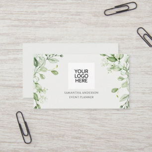 Modern Eucalyptus Greenery Event Planner  Business Card