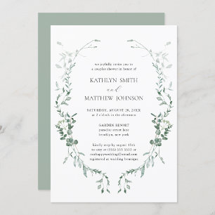 Modern Eucalyptus Greenery Garden Couples Shower Invitation