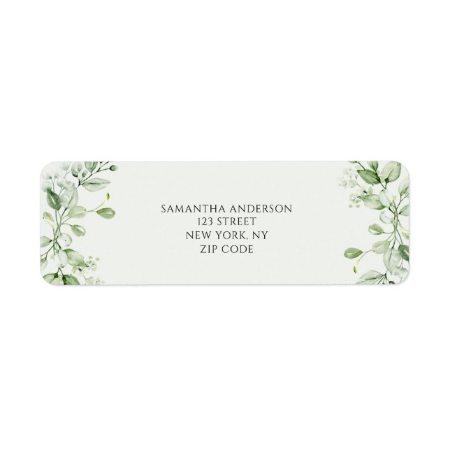 Modern Eucalyptus Greenery Label (Front)