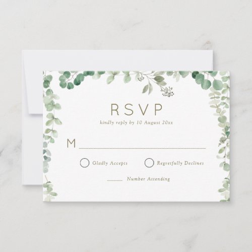 modern eucalyptus greenery RSVP card