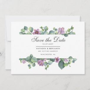 Modern Eucalyptus Greenery Script Save The Date