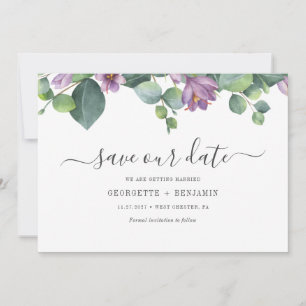 Modern Eucalyptus Greenery Script Save The Date