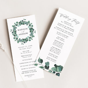 Modern Eucalyptus Greenery Wedding Ceremony Program