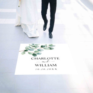 Modern Eucalyptus Greenery Wedding Floor Decals