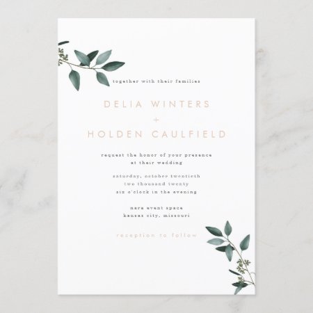 Modern Eucalyptus Greenery Wedding Invitation
