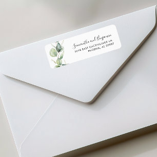 Modern Eucalyptus Greenery Wedding Return Address Label